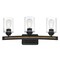 Westinghouse Fixture Wall UnMount 60W 3-Light Broomall, Matte Black Barnwood Act Clear Seed Glass 6128700 - alternate 1